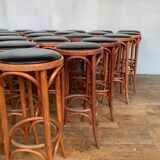 Series of 16 curved wooden bar stools dlg Thonet Baumann Fischel