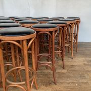Series of 16 curved wooden bar stools dlg Thonet Baumann Fischel