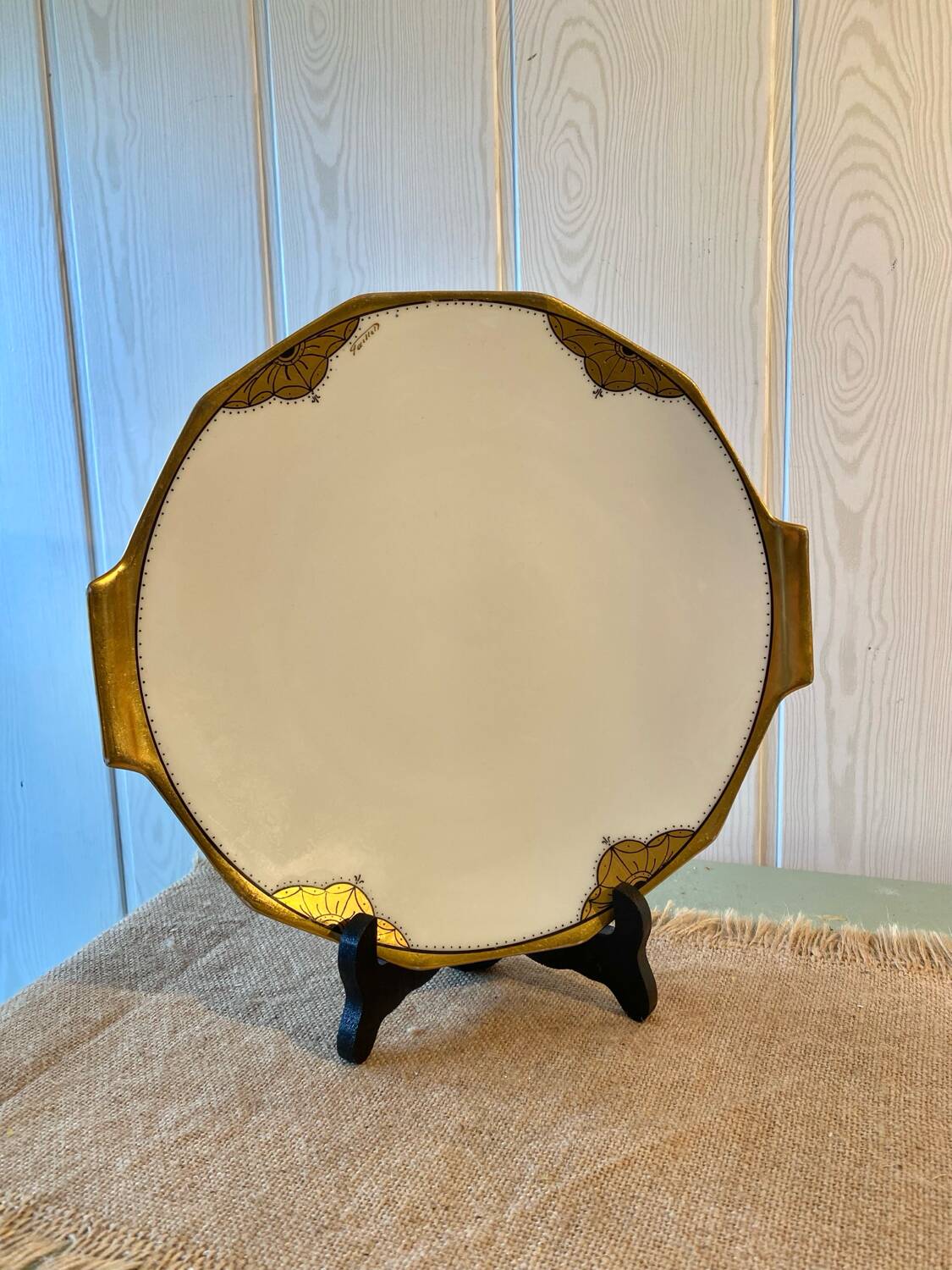 Limoges porcelain dish signed
