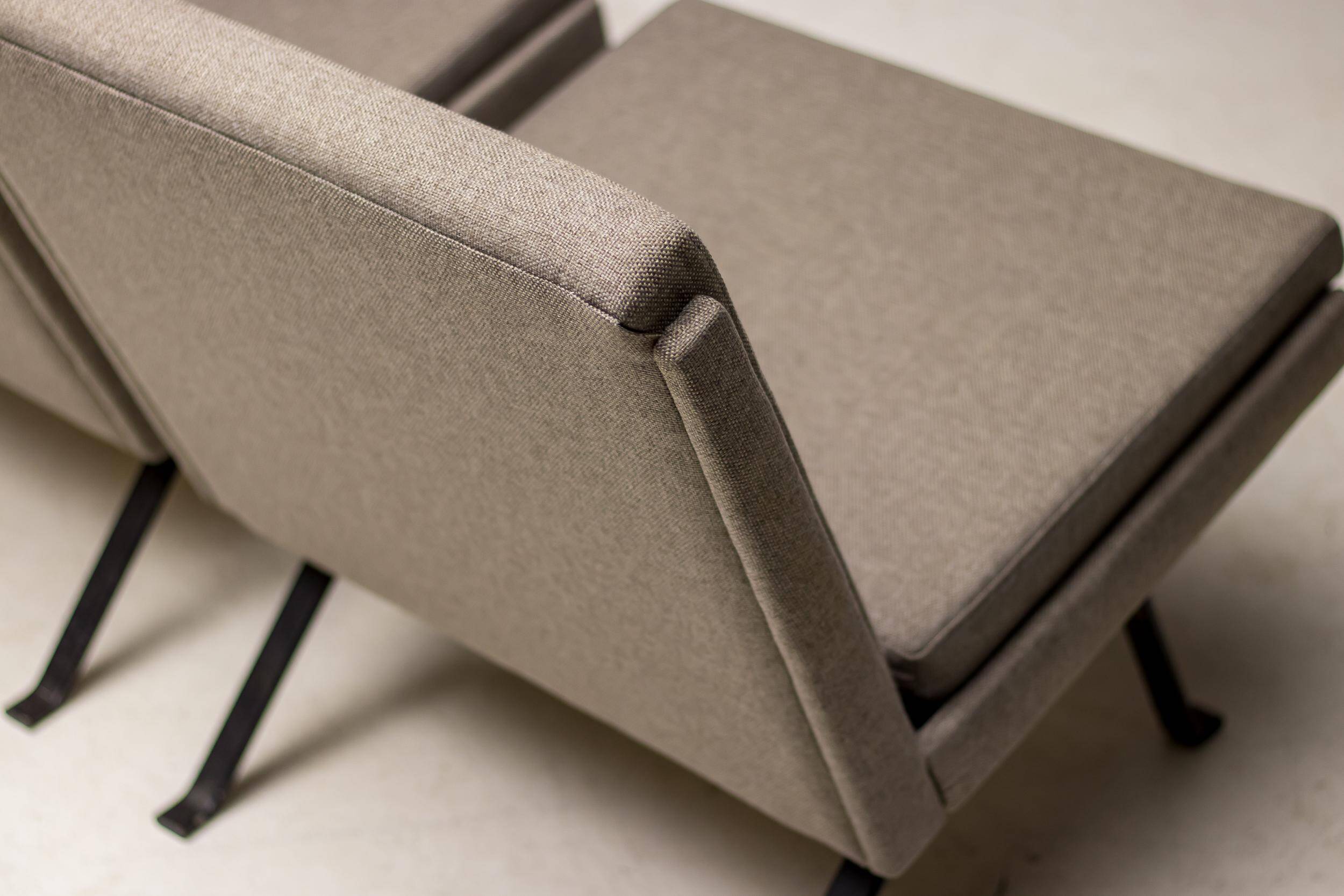 Dutch architectural lounge chairs, pair, Netherlands, circa 1960