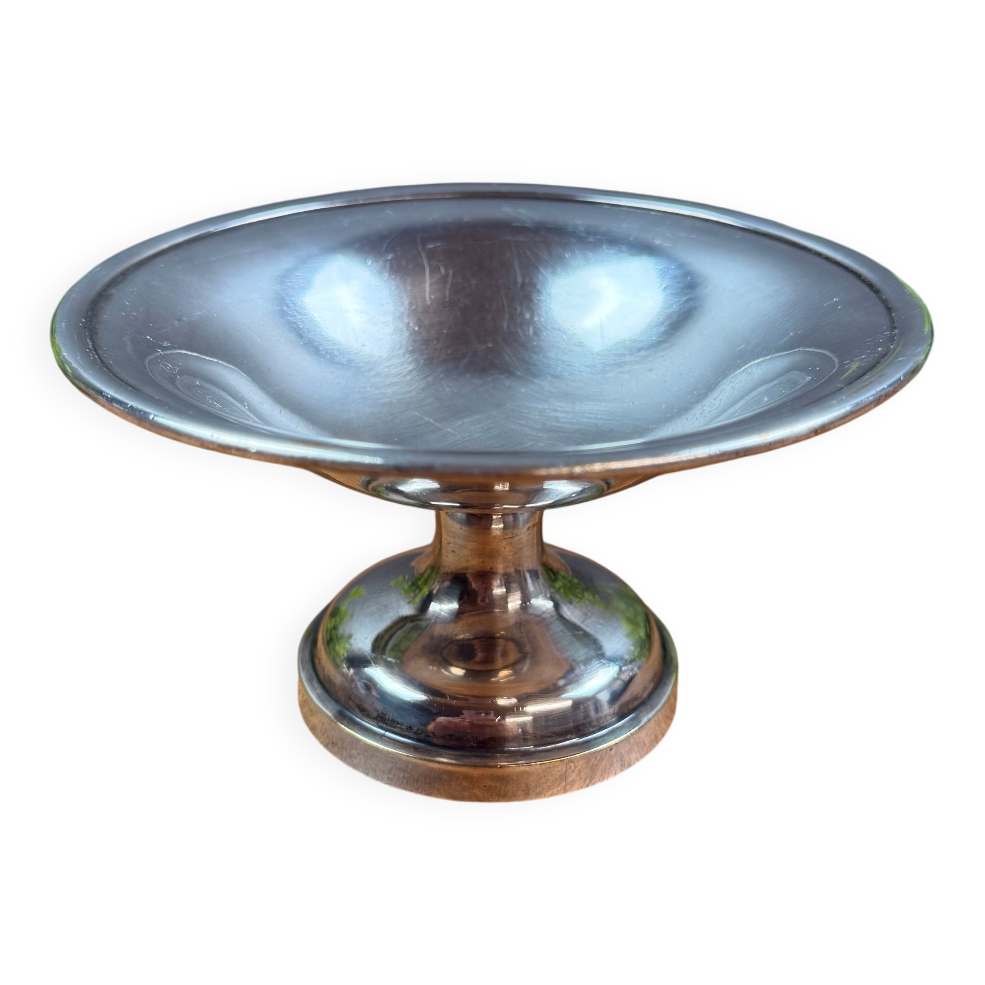 Small Christofle Silver-Plated Metal Tray on Stand