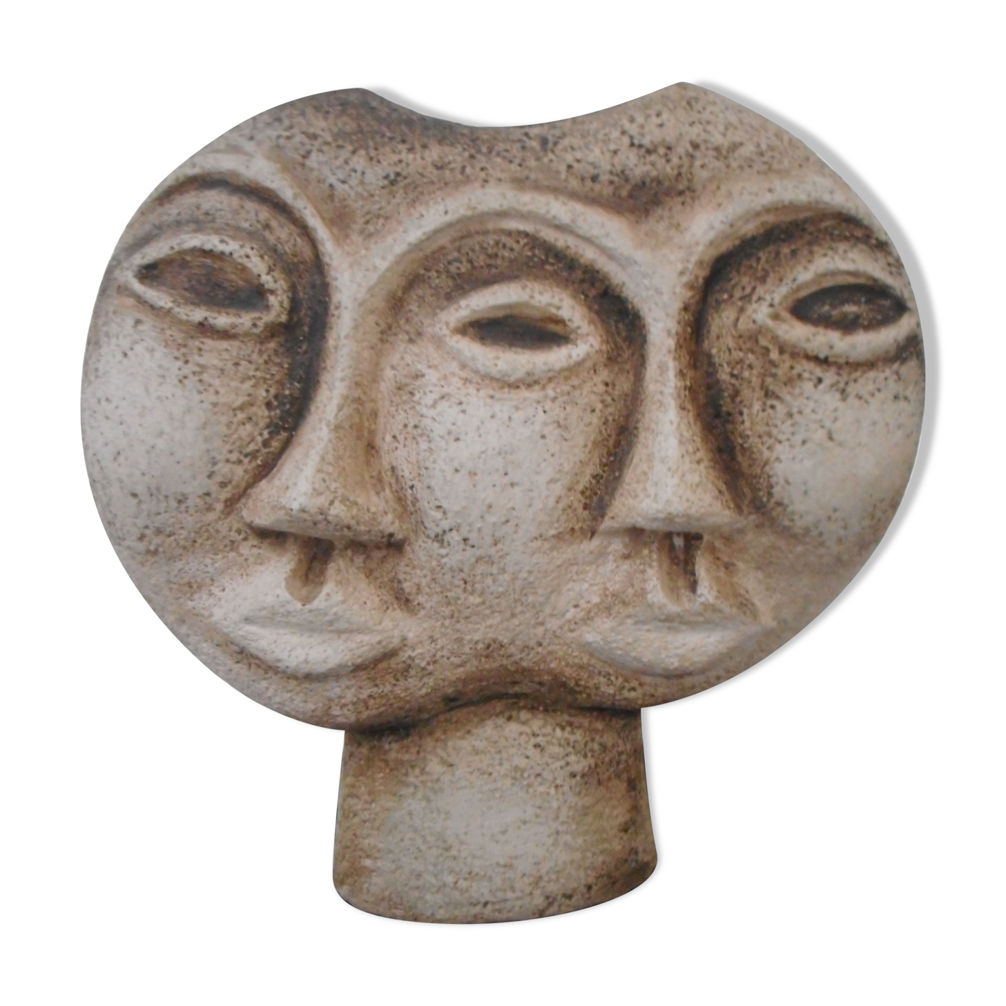 Double antropomorph stone vase