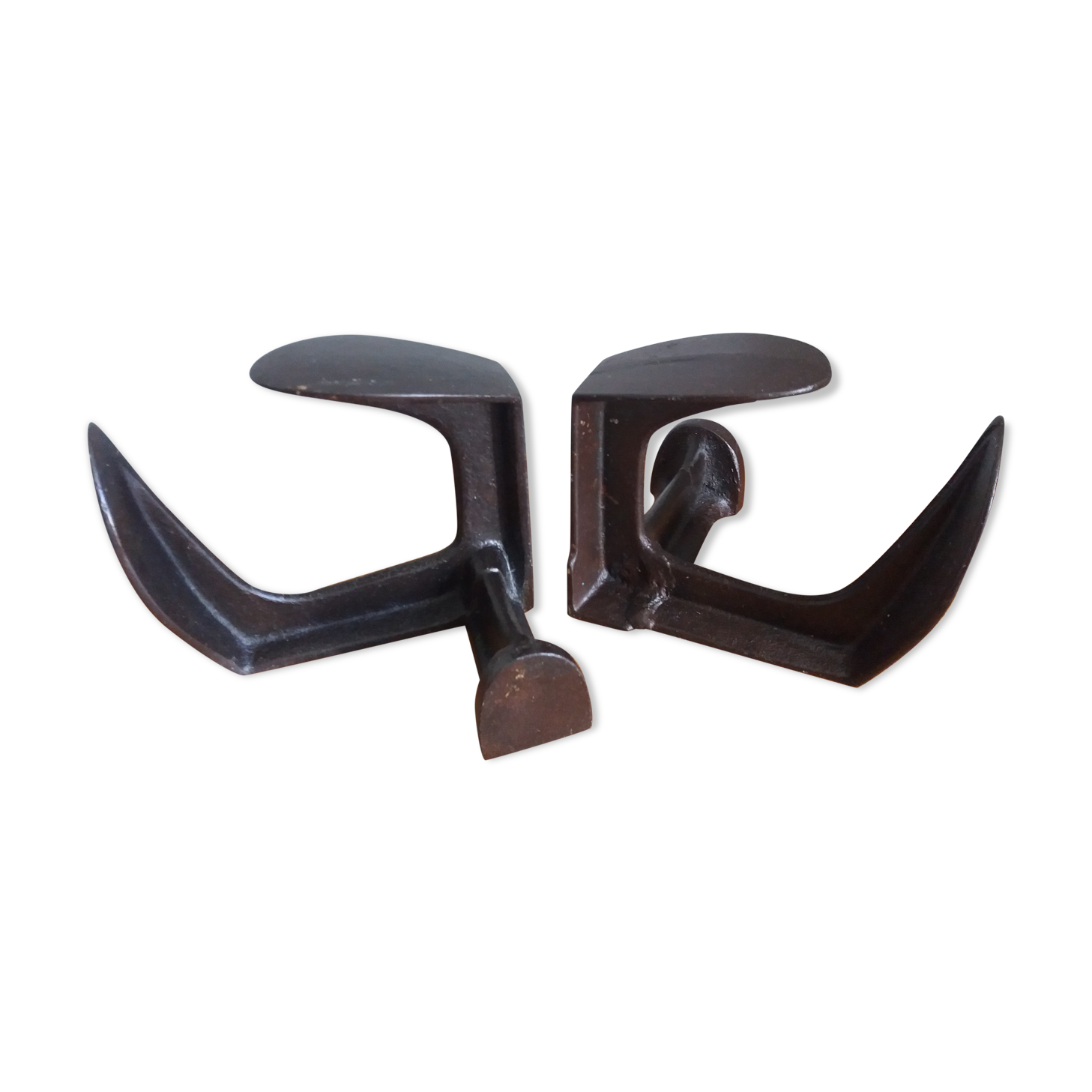 Industrial style bookends shoe shape