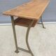 Double desk of schoolboy wood metal vintage curved base