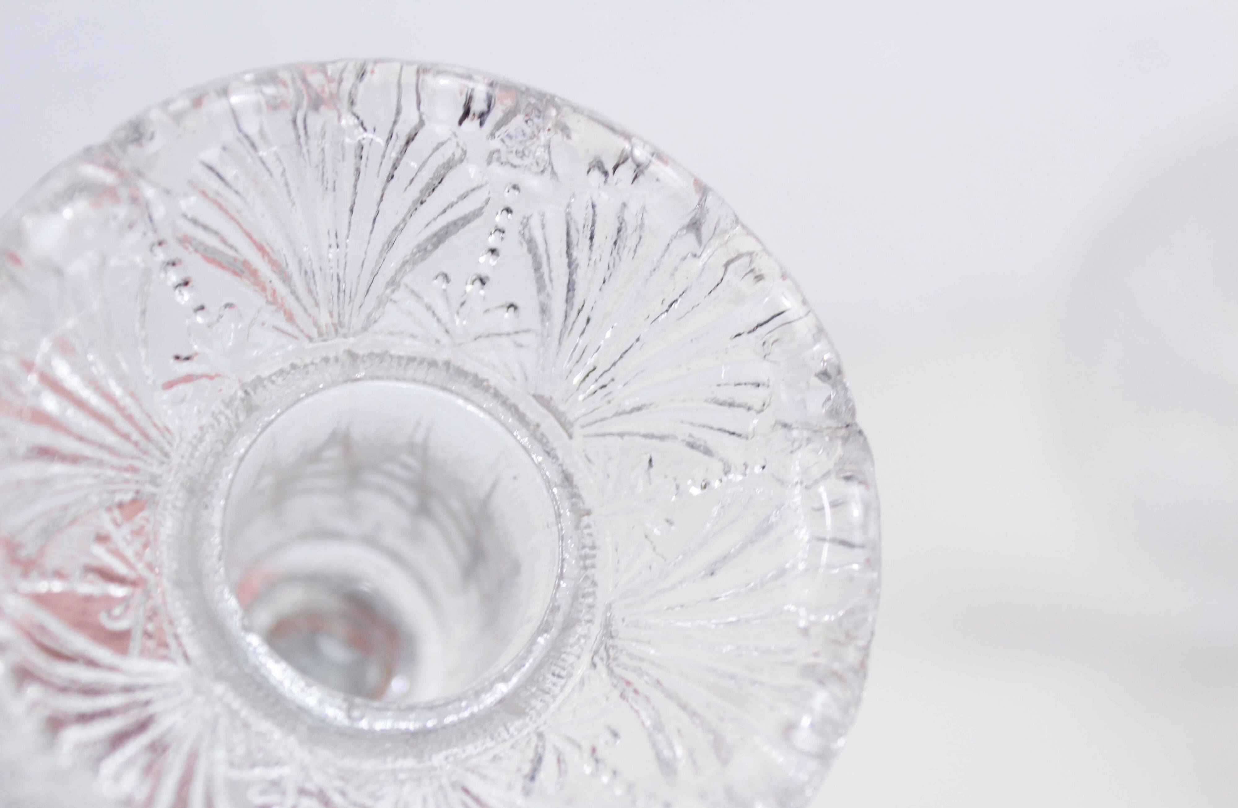 Pair of glass candlesticks