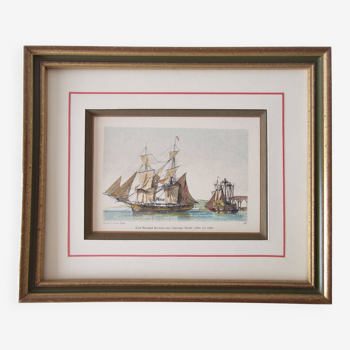Estampe Gravure Original Marine de Baugean 1764-1819