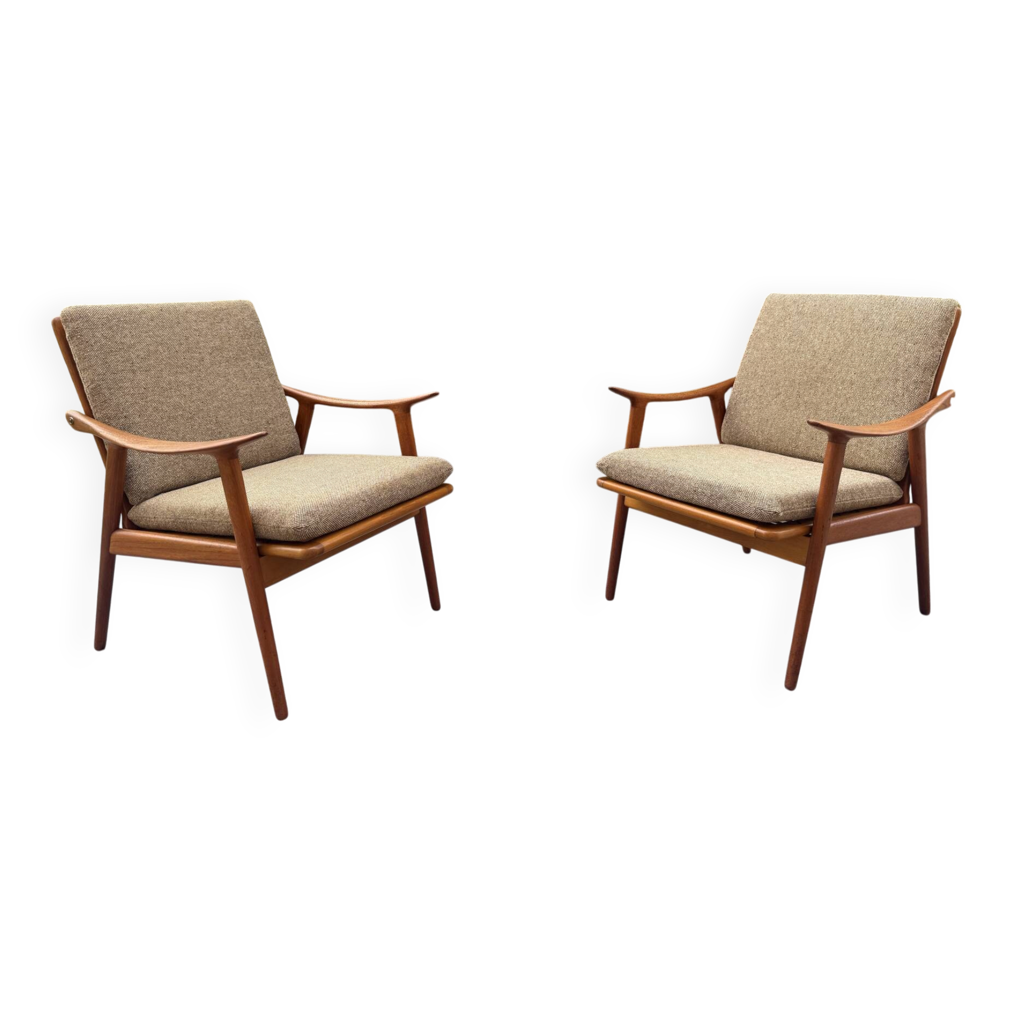 2 Scandinavian armchairs Fredrik Kayser 1960