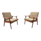Set of 2 Scandinavian armchairs Fredrik Kayser 1960