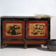 Buffet ancien en pin laqué à motifs peints de lotus – Chine, vers 1920
