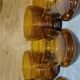 Set of 6 amber glasses from the 70s.