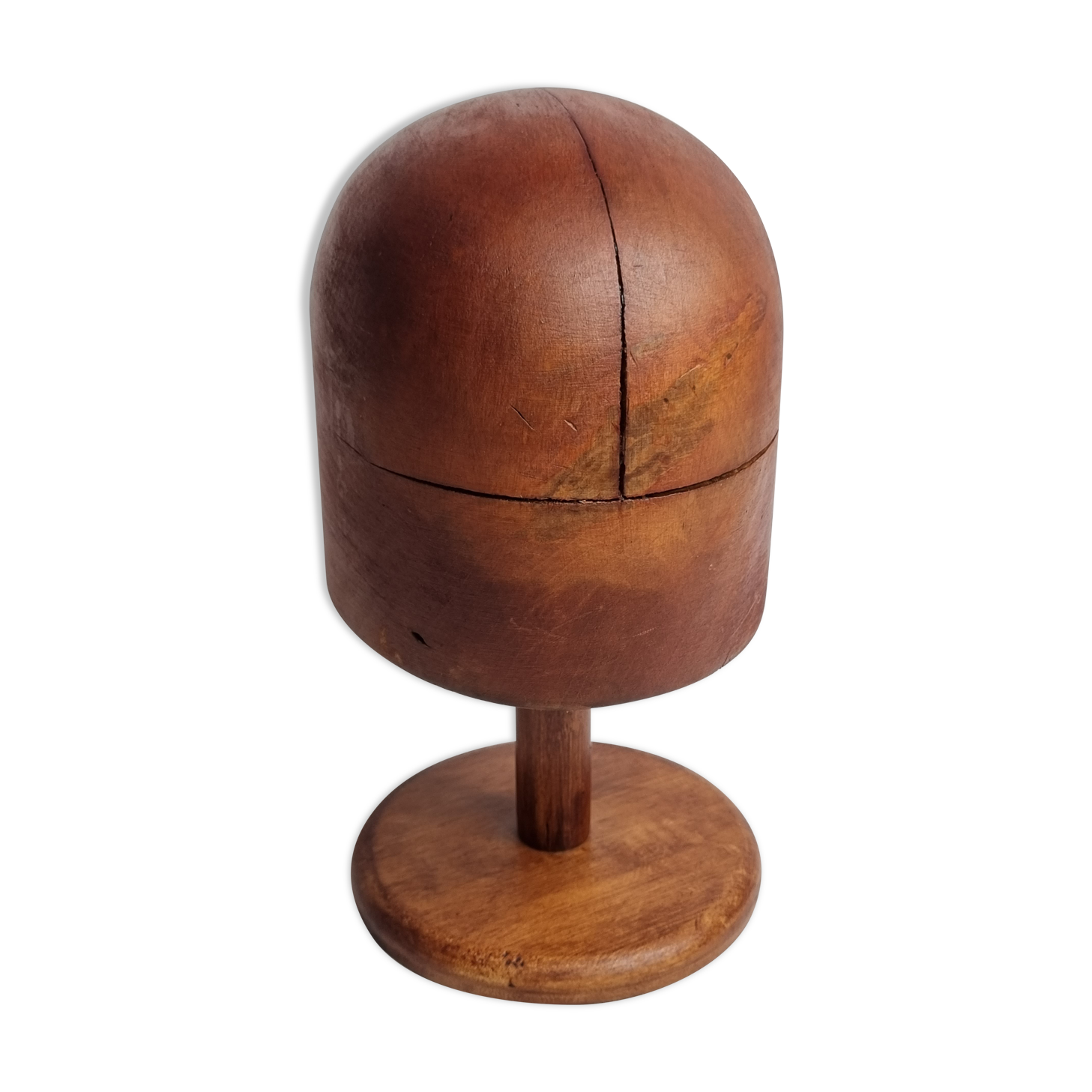 Old wooden hat shape on foot, 1900