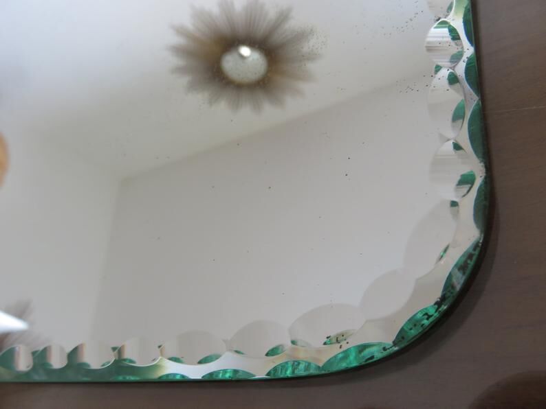 Bevelled mirror free form art deco years 40/50 - 48x35cm