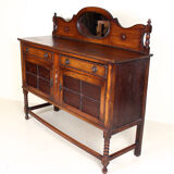 Dressing table in oak carved arts & crafts