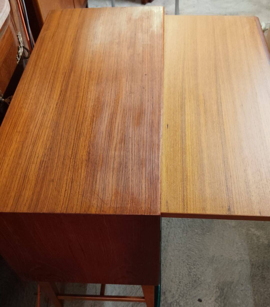 Vintage Scandinavian teak sideboard with writing surface, 1960s.