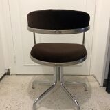 Fauteuil velours année 70 pivotant