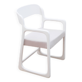 Baumann Sleigh Armchair - Restored - Fabric, foam & straps: new