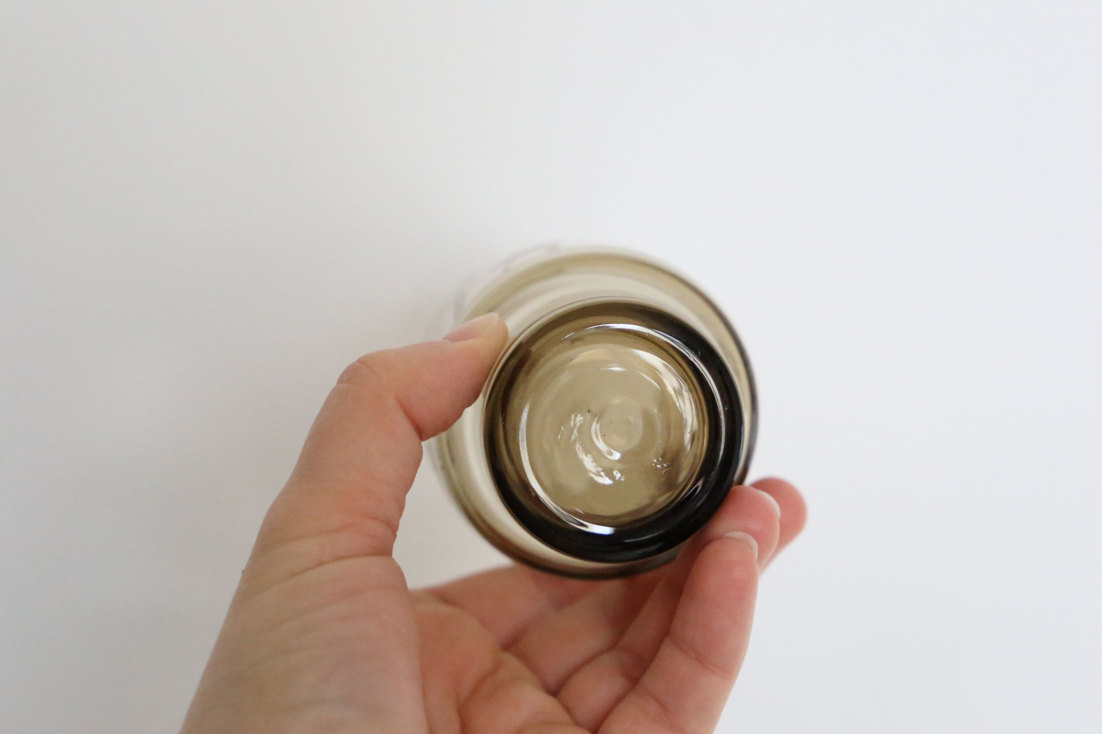 Set of 6 vintage smoked glasses