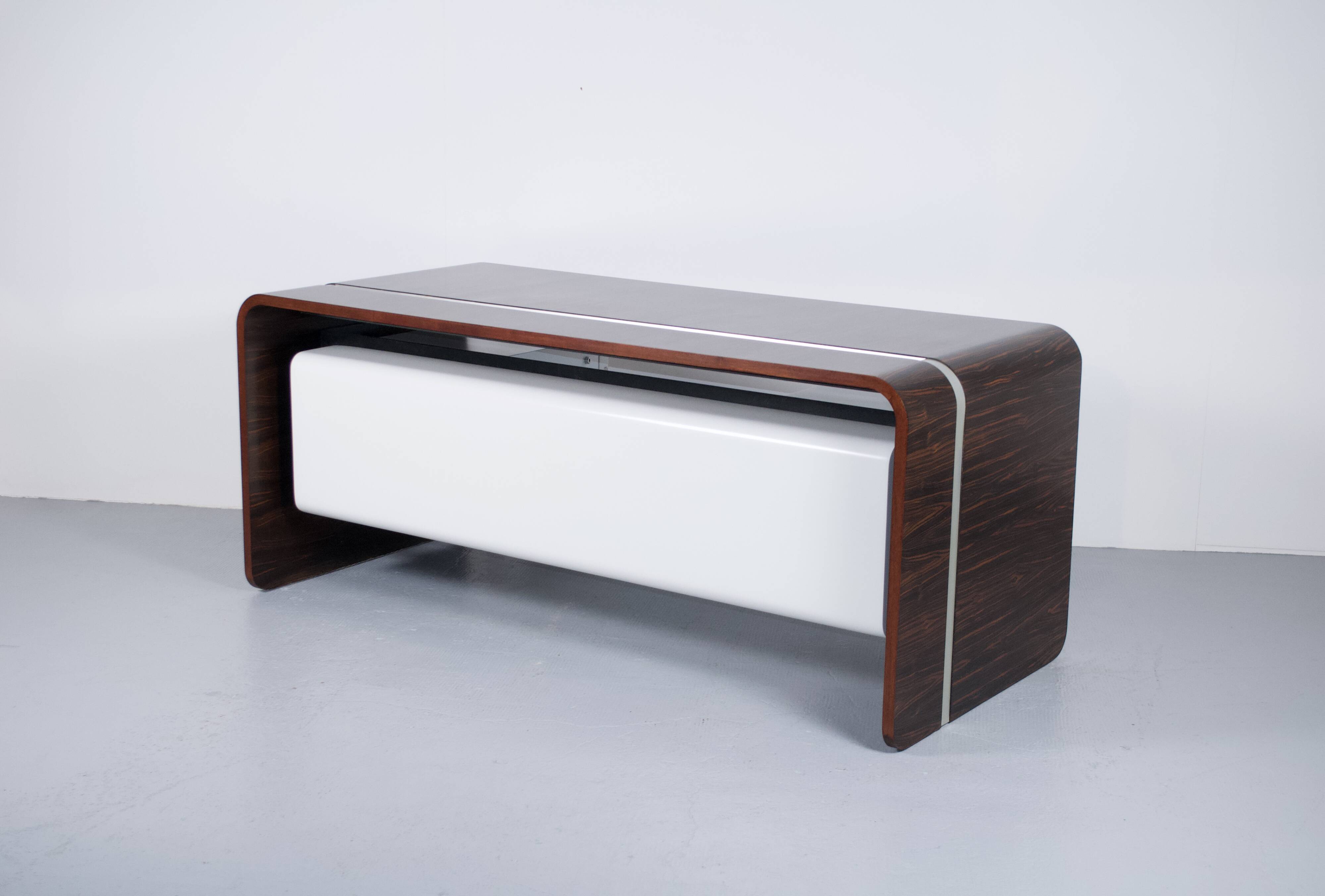 ROSEWOOD DESK MICHEL BOYER TFM EDITION 1970s ROTHSCHILD BANK