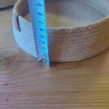 Basket with braided rope and leather lid