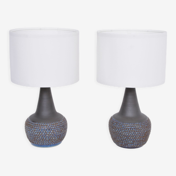 Paire de lampes en céramique danoises modèle 3048 par Einar Johansen pour Soholm