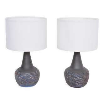 Pair of Danish Midcentury Ceramic Lamps Model 3048 by Einar Johansen for Soholm