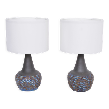 Paire de lampes en céramique danoises du milieu du siècle, modèle 3048 par Einar Johansen pour Soholm
