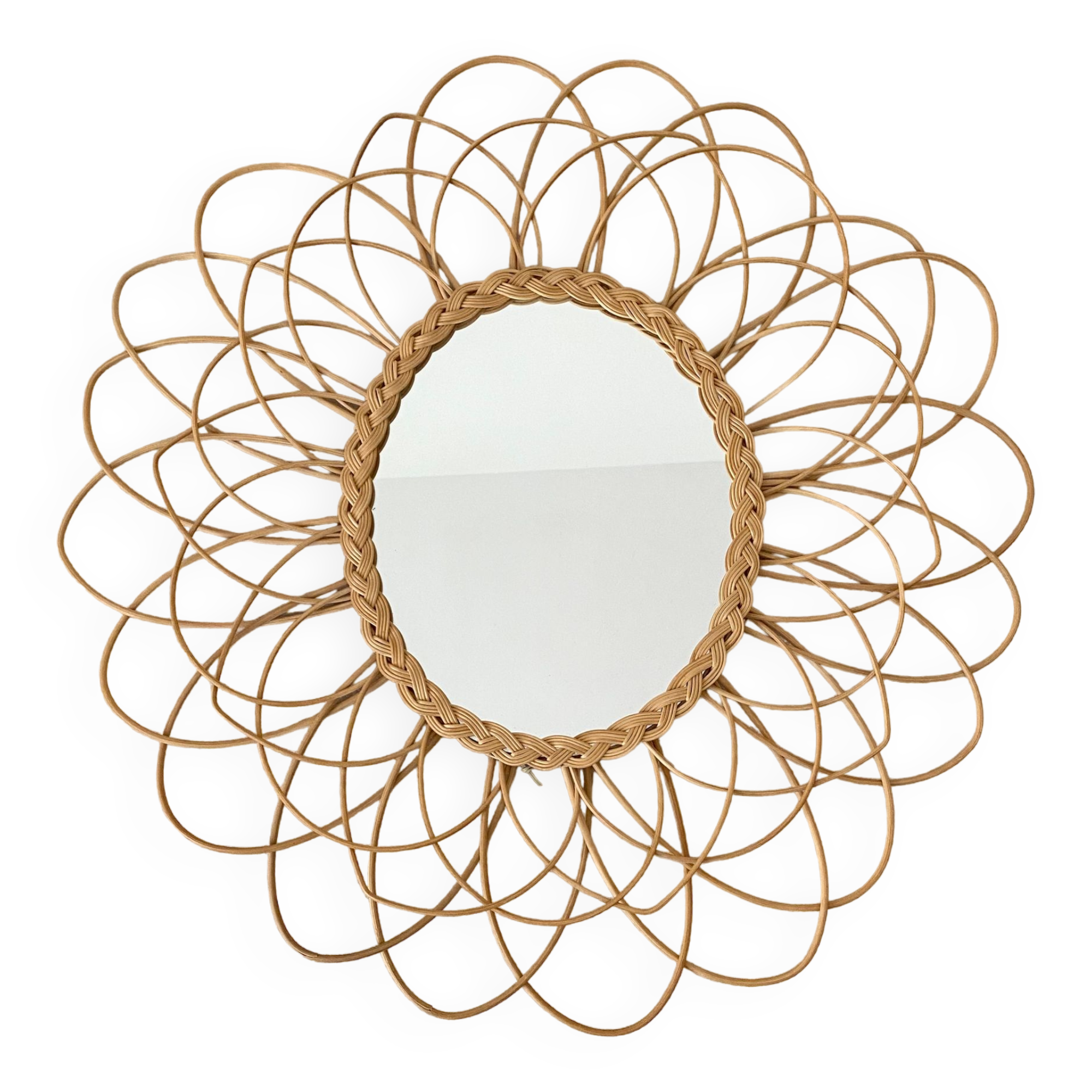 Rattan sun mirror 55cm
