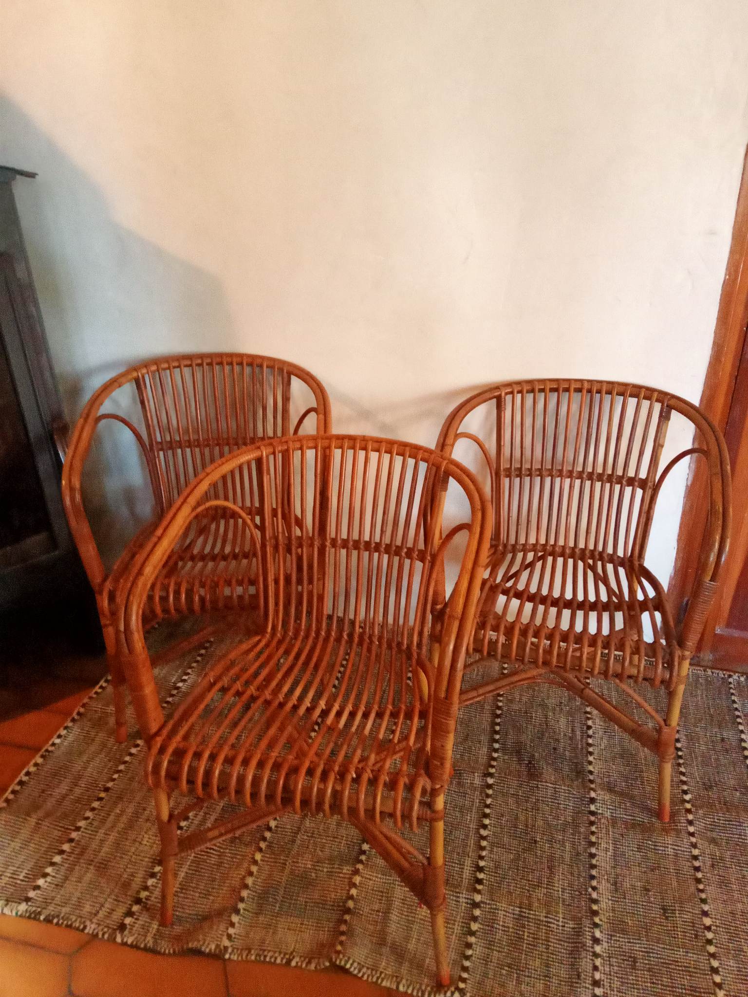 Paire de fauteuils adulte en rotin