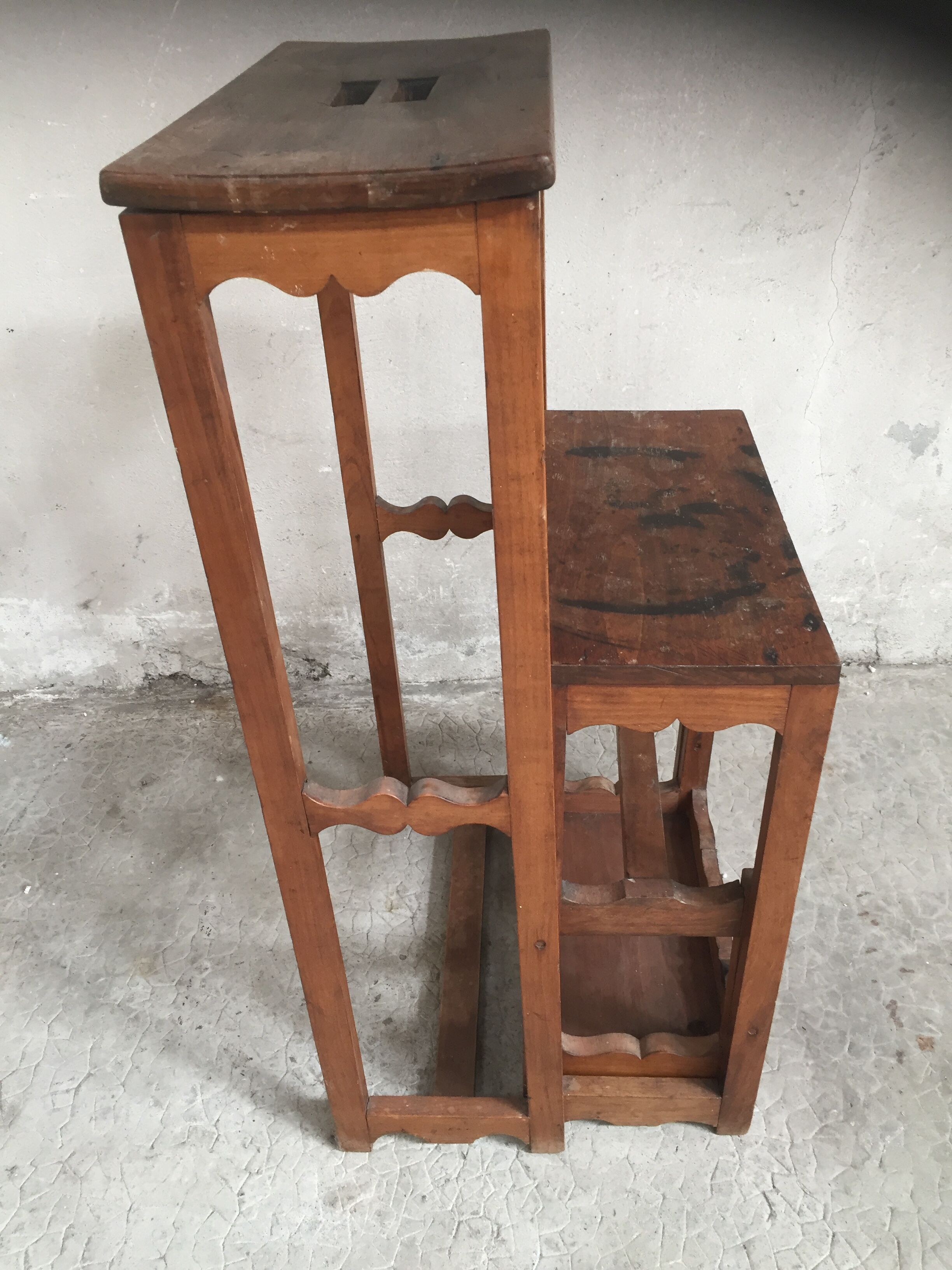 Former folding walnut library ladder