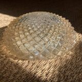 Ceiling lamp round amber globe blown glass