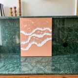 Relief paintings of white coral waves