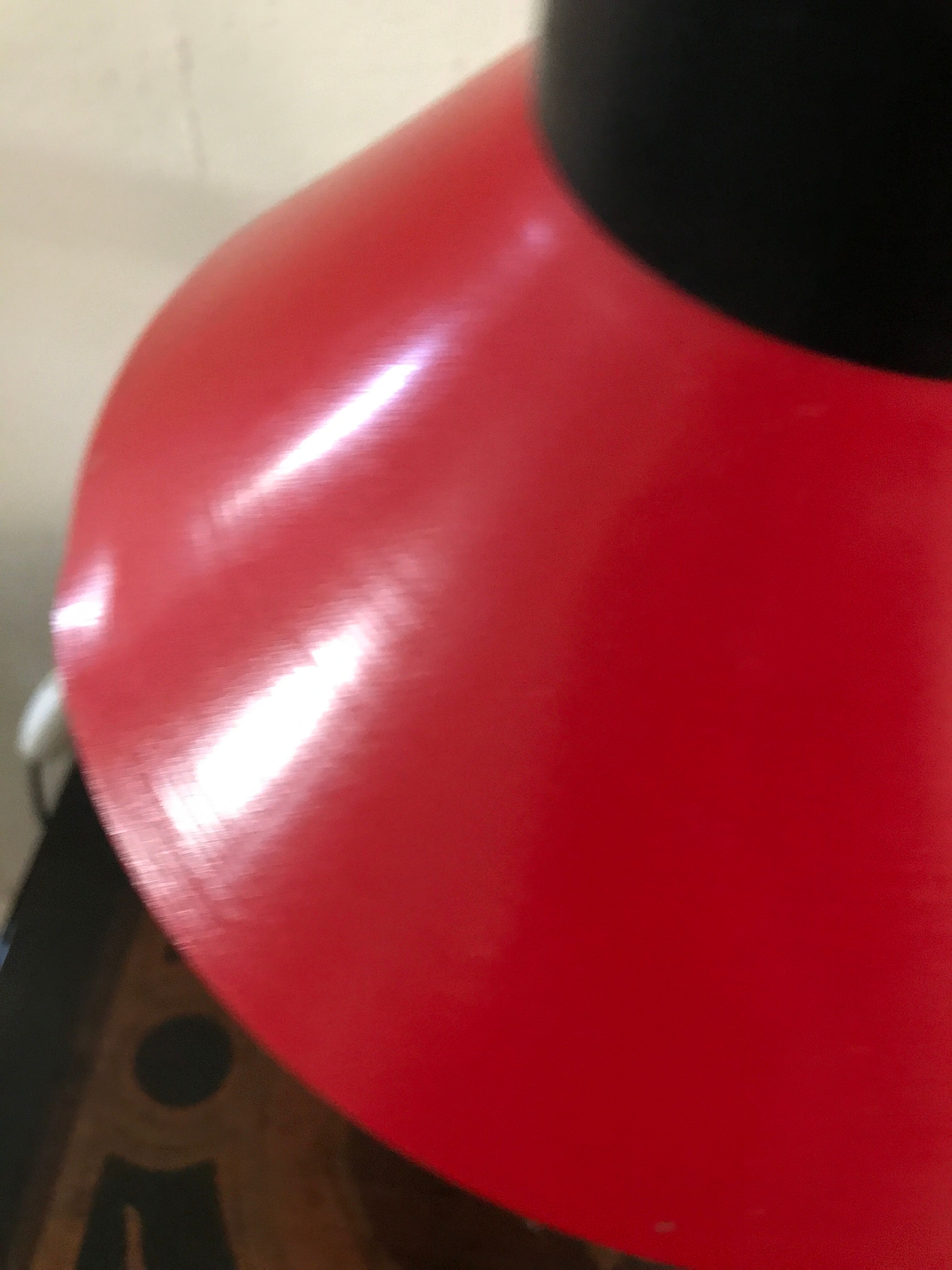 Vintage red articulated office lamp