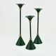 Set of three forrest green candle holders