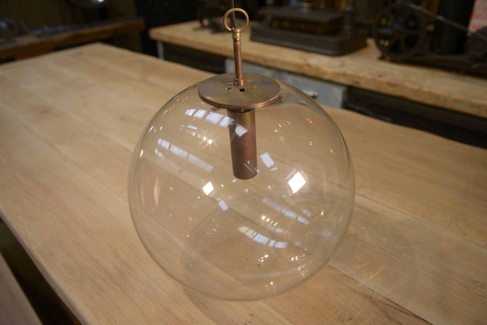 Vintage glass globe pendant lamp