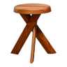 Solid elmwood stool S31A Pierre Chapo by Chapo Creation, France