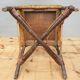 Fauteuil enfant 1890 châtaigner, rotin et velours damassé