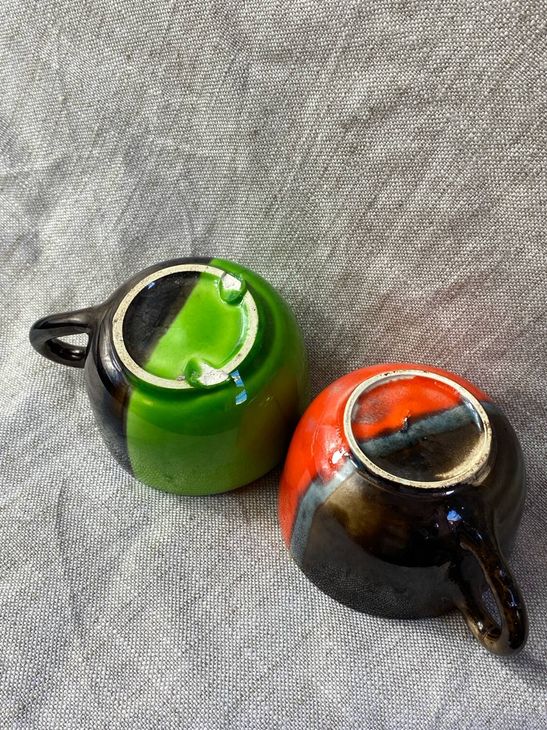 Six Vallauris ceramic coffee cups