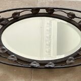 Mirror or centerpiece wrought iron Art Deco signed.