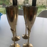Set of 4 gold metal flutes, vintage 1970