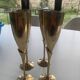 Set of 4 gold metal flutes, vintage 1970