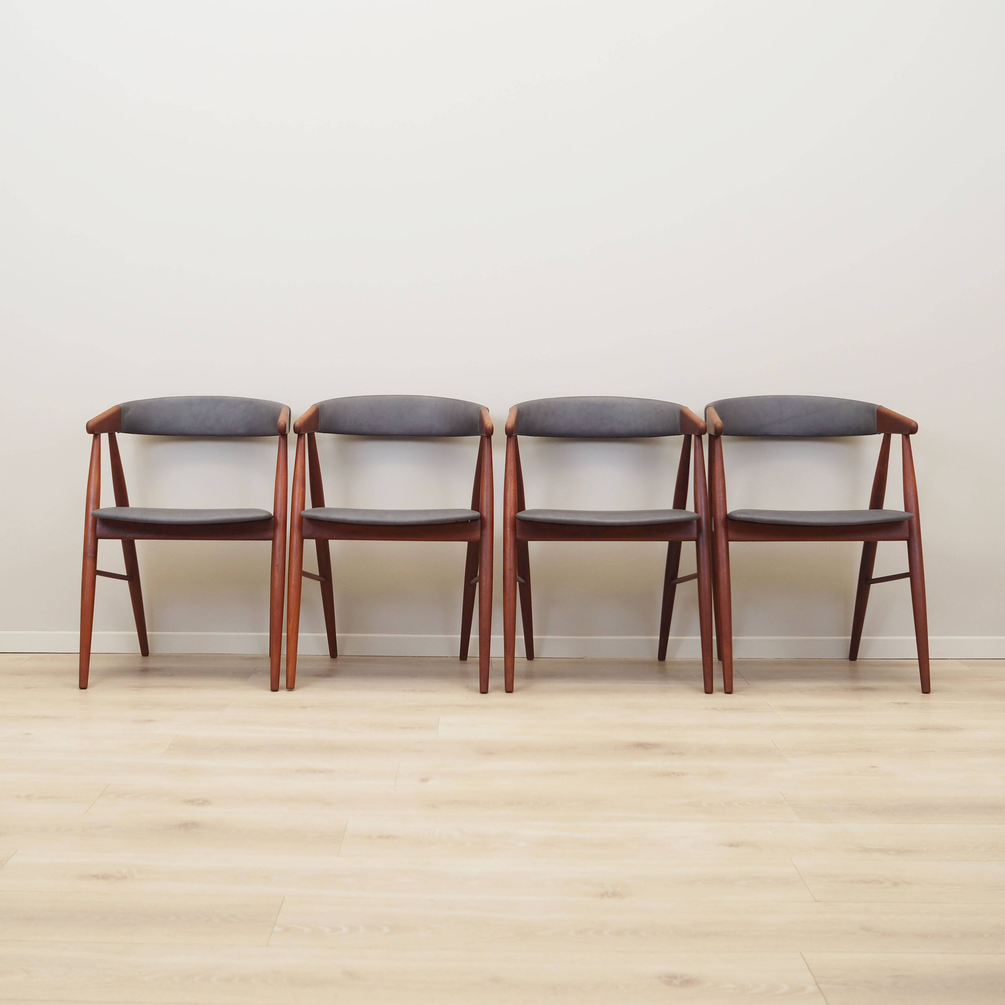 Set of four teak chairs, Danish design, 1960s, designer: Ejner Larsen & Aks
