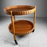 Mid-century wooden bar trolley