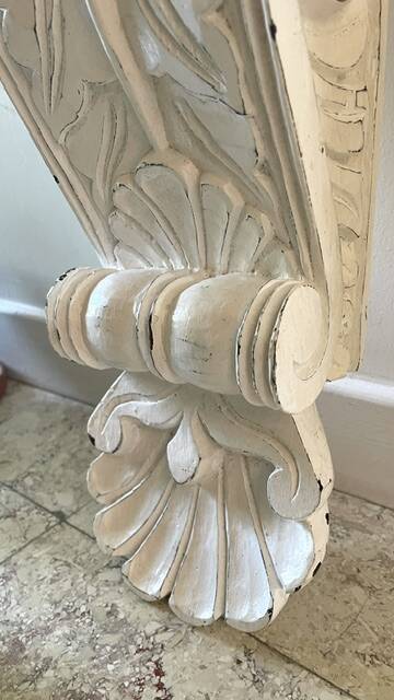 White Patinated Wall Console Shelf