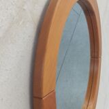 Round elm mirror, 80's