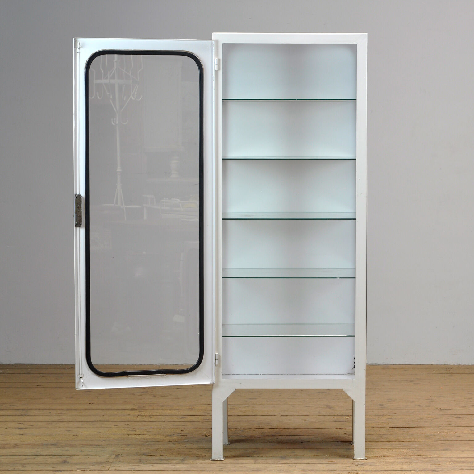 Glass & Iron Medical Cabinet, 1970s