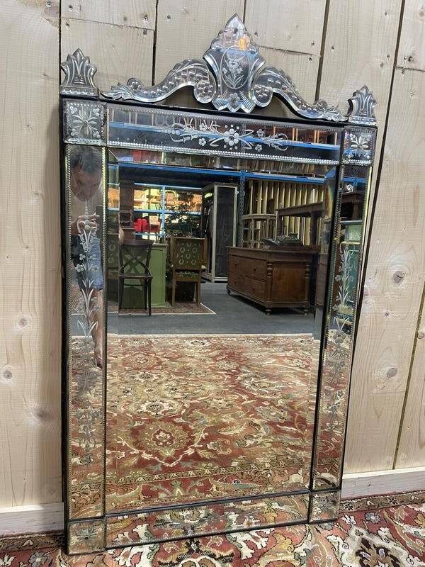 Miroir vénitien époque Napoléon III 130/75 cm