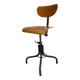 Vintage industrial workshop chair/stool in wood and metal