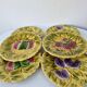 6 assiettes a dessert sarreguemines céramique barbotine fruits