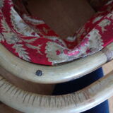 Square-shaped 1960s wicker knitting cart worker