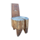 Brutalist africanizing wooden stool carved in the xxth mass